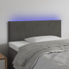 Cabeceira de cama c/ luzes LED veludo 90x5x78/88cm cinza-escuro 1