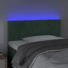 Cabecero con LED de terciopelo verde oscuro 90x5x78/88 cm 3