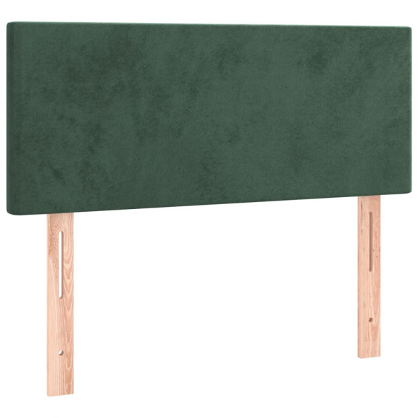 Cabeceira de cama c/ luzes LED veludo 90x5x78/88cm verde-escuro M 4