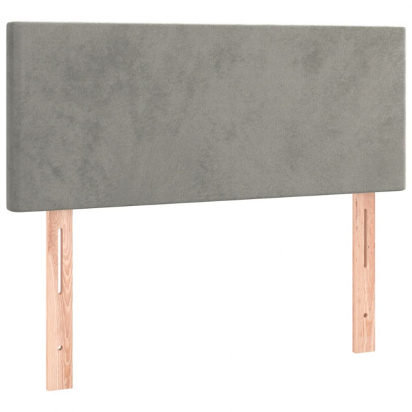 Cabecero con LED de terciopelo gris claro 100x5x78/88 cm M 4