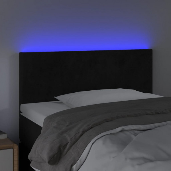 Cabecero con LED de terciopelo negro 100x5x78/88 cm M 3