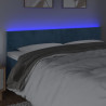 Cabeceira de cama c/ luzes LED veludo 180x5x78/88cm azul-escuro 3