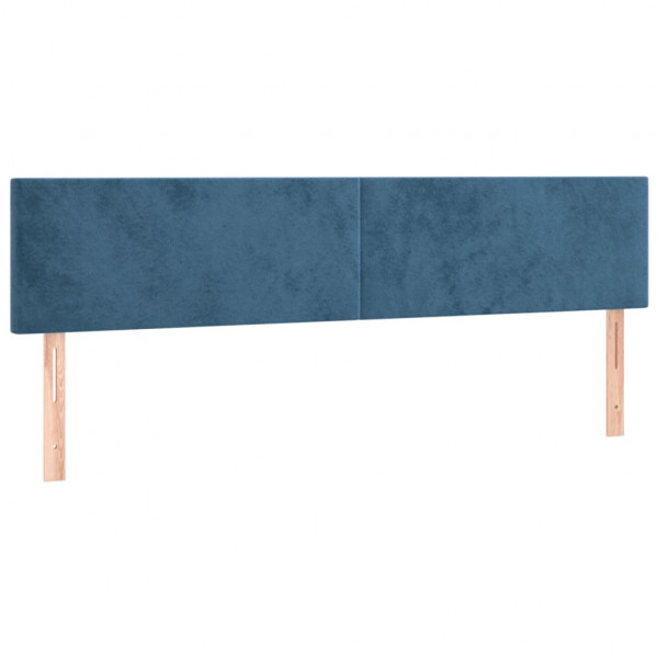 Cabecero con LED de terciopelo azul oscuro 180x5x78/88 cm M 4