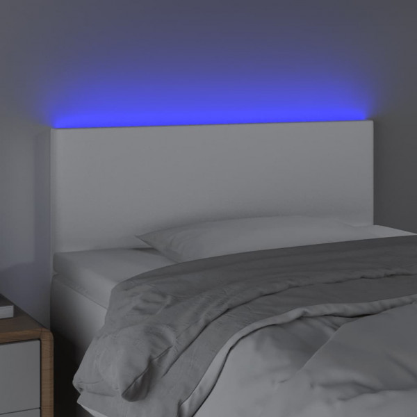 Cabecero con LED cuero sintético blanco 80x5x78/88 cm M 3