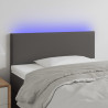 Cabeceira de cama c/ LED 80x5x78/88cm couro artificial cinzento 1