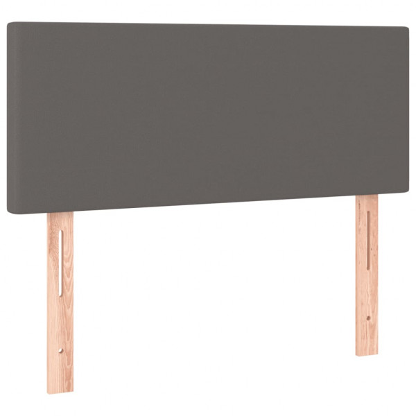 Cabecero con LED cuero sintético gris 80x5x78/88 cm M 4