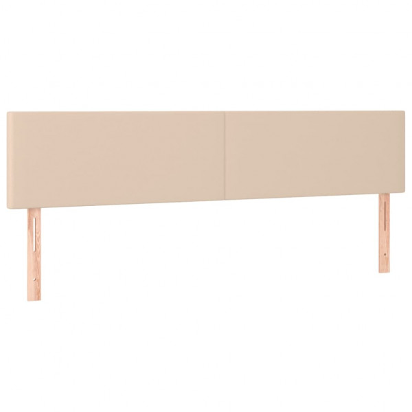 Cabeceira cama c/ LED couro artificial 160x5x78/88cm cappuccino M 4