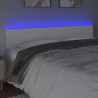 Cabecero con LED cuero sintético blanco 200x5x78/88 cm 3