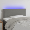 Cabeceira de cama c/ luzes LED tecido 90x5x78/88cm cinza-escuro 1