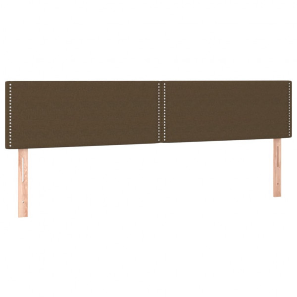 Cabeceira de cama c/ luzes LED tecido 160x5x78/88 cm castanho M 4