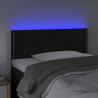 Cabeceira de cama c/ luzes LED veludo 80x5x78/88 cm preto 3