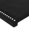 Cabeceira de cama c/ luzes LED veludo 80x5x78/88 cm preto 5