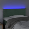 Cabeceira de cama c/ luzes LED veludo 90x5x78/88cm verde-escuro 3