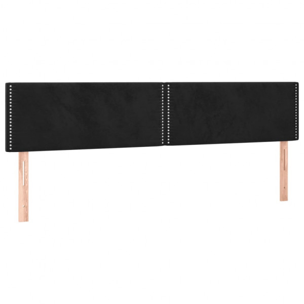 Cabecero con LED de terciopelo negro 180x5x78/88 cm M 4