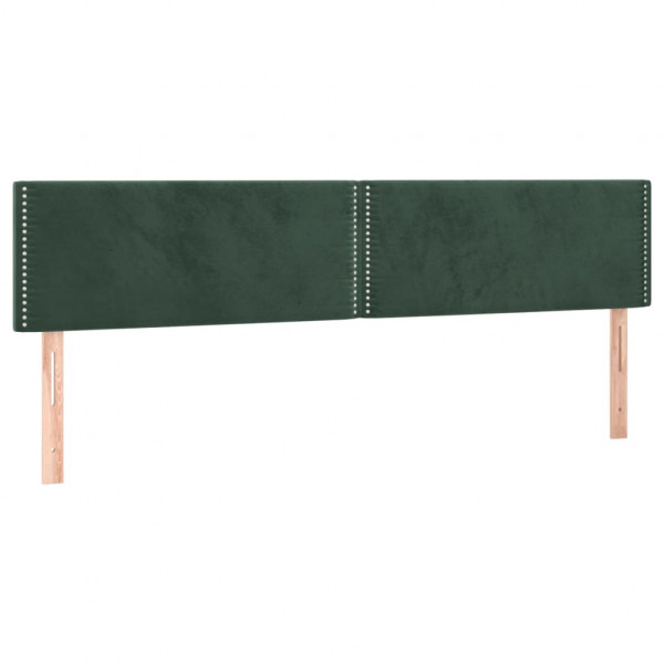 Cabecero con LED de terciopelo verde oscuro 200x5x78/88 cm M 4