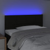 Cabecero con LED de tela negro 80x5x78/88 cm 3