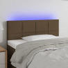 Cabeceira de cama c/ luzes LED tecido 80x5x78/88 cm castanho 1
