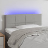 Cabeceira de cama c/ luzes LED tecido 90x5x78/88 cm cinza-claro 1