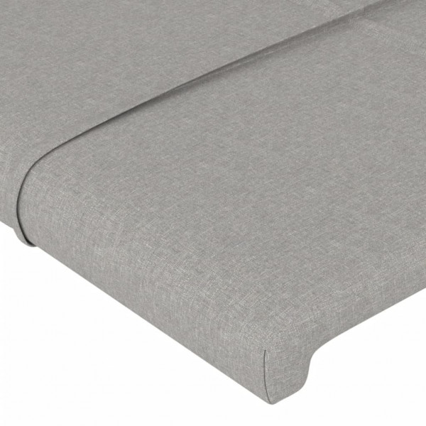 Cabeceira de cama c/ luzes LED tecido 90x5x78/88 cm cinza-claro M 5