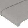 Cabeceira de cama c/ luzes LED tecido 90x5x78/88 cm cinza-claro 5