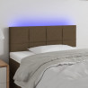 Cabeceira de cama c/ luzes LED tecido 90x5x78/88 cm castanho 1