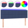 Cabeceira de cama c/ luzes LED tecido 144x5x78/88 cm azul 2