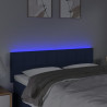 Cabeceira de cama c/ luzes LED tecido 144x5x78/88 cm azul 3