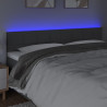 Cabeceira de cama c/luzes LED tecido 160x5x78/88cm cinza-escuro 3