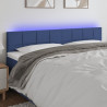 Cabeceira de cama c/ luzes LED tecido 160x5x78/88 cm azul 1