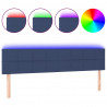 Cabeceira de cama c/ luzes LED tecido 160x5x78/88 cm azul 2
