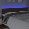 Cabeceira de cama c/ luzes LED tecido 180x5x78/88 cm castanho 3
