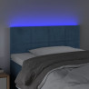Cabeceira de cama c/ luzes LED veludo 90x5x78/88 cm azul-escuro 3