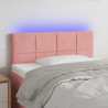 Cabeceira de cama c/ luzes LED veludo 90x5x78/88 cm rosa 1