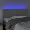 Cabecero con LED de terciopelo gris claro 100x5x78/88 cm 3