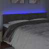 Cabeceira de cama c/luzes LED veludo 180x5x78/88cm cinza-escuro 3