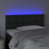 Cabeceira de cama c/ LED couro artificial 90x5x78/88 cm preto 3