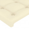 Cabeceira de cama c/ LED 180x5x78/88 cm couro artificial creme 5