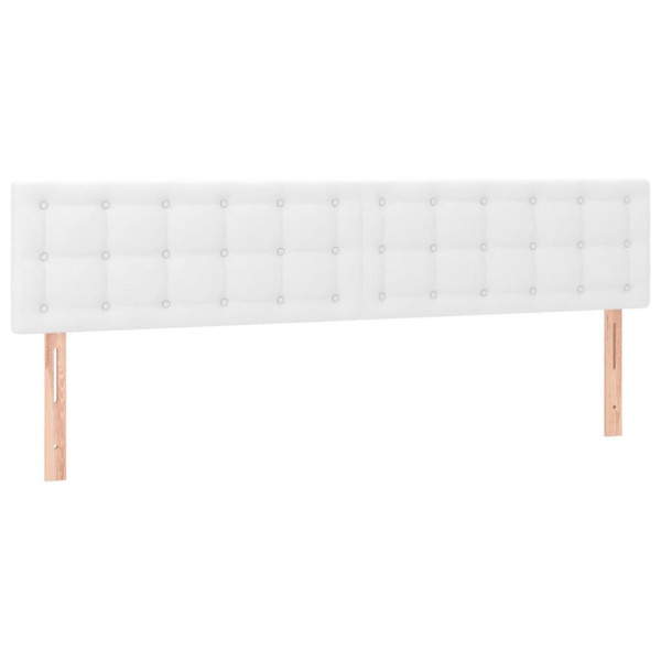 Cabeceira de cama c/ LED couro artificial 200x5x78/88 cm branco M 4