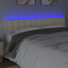 Cabeceira de cama c/ LED 200x5x78/88 cm couro artificial creme 3