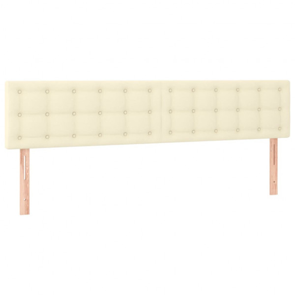 Cabeceira de cama c/ LED 200x5x78/88 cm couro artificial creme M 4