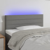 Cabeceira de cama c/ luzes LED tecido 80x5x78/88cm cinza-escuro 1