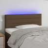 Cabeceira de cama c/ luzes LED tecido 90x5x78/88 cm castanho 1