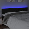 Cabeceira de cama c/ luzes LED tecido 160x5x78/88 cm preto 3