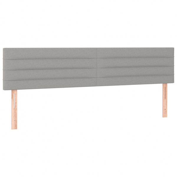 Cabeceira de cama c/luzes LED tecido 200x5x78/88 cm cinza-claro M 4
