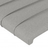 Cabeceira de cama c/luzes LED tecido 200x5x78/88 cm cinza-claro 5