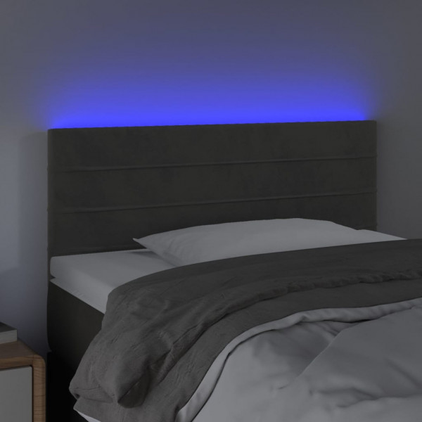 Cabecero con LED de terciopelo gris oscuro 90x5x78/88 cm M 3