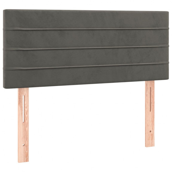 Cabecero con LED de terciopelo gris oscuro 90x5x78/88 cm M 4