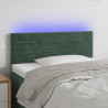 Cabeceira de cama c/luzes LED veludo 100x5x78/88cm verde-escuro 1