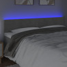 Cabeceira de cama c/luzes LED veludo 200x5x78/88 cm cinza-claro 3