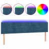 Cabeceira de cama c/ luzes LED veludo 200x5x78/88cm azul-escuro 2